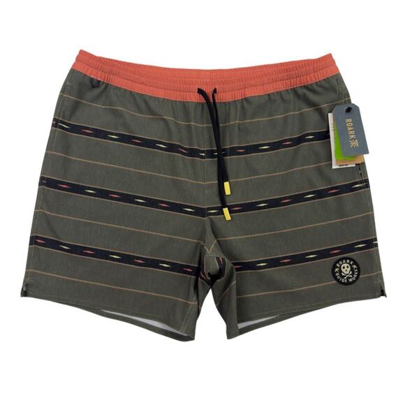 Huckberry Roark Shorey 16” Boardshorts Men’s L Green Hemp Blend Swim Trunks NWT - Picture 1 of 15